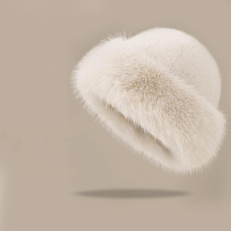 

Пушистая меховая панама для женщин, плюшевая шляпа рыбака, теплая защита ушей, зимняя шапка, утолщенная шапка для альпинизма, рождественские подарки бежевый