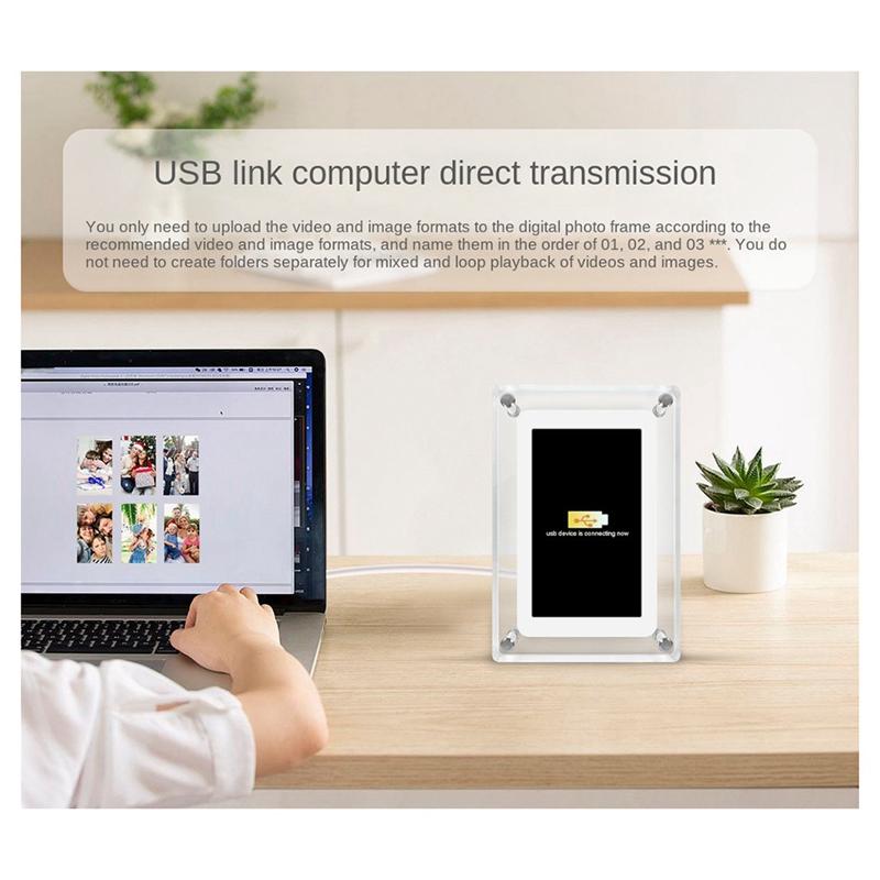 B03B-5 Inch Digital Photo Frame 1200Mah IPS Screen 4G Memory Digital Photo Frame Desktop Video Player