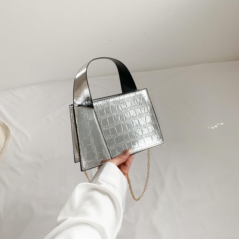 Trendy Chic Small Square Shoulder Bag For Women In Stylish Pink And Gold Options