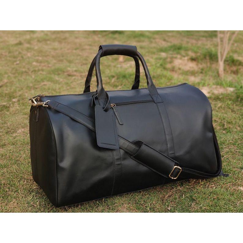 Leather Weekender Bag with Shoe Compartment Men Full Grain Leather Duffel Bag Personalized Large Gym Weekend Bag Gift for Duffle Bag Husband