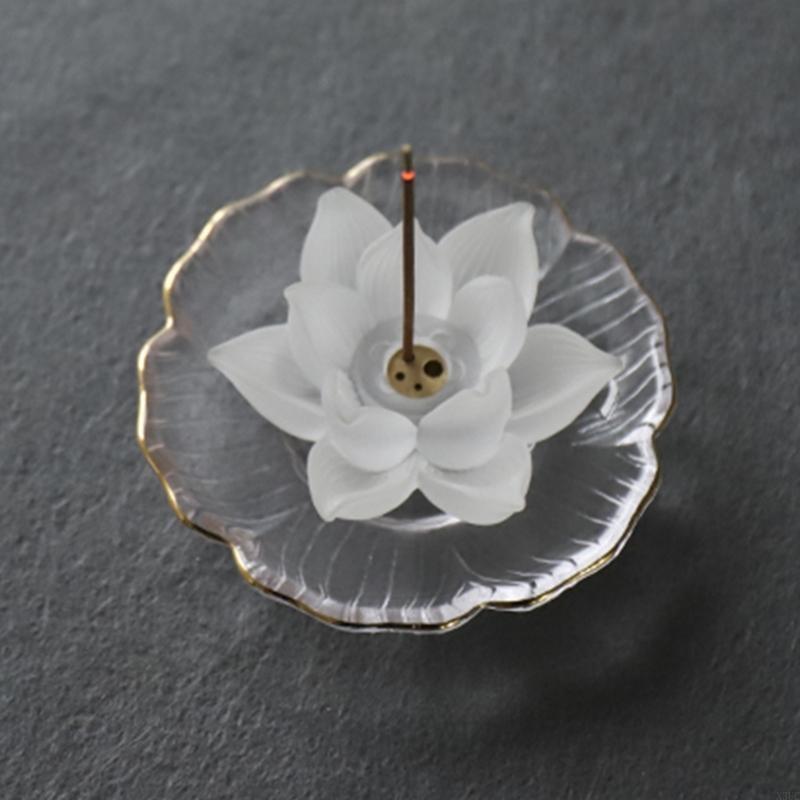 Lotus Flowers Incense Holder Household Decor Ornament Accessory for Meditation Thinking Ornament Supplies X3UC