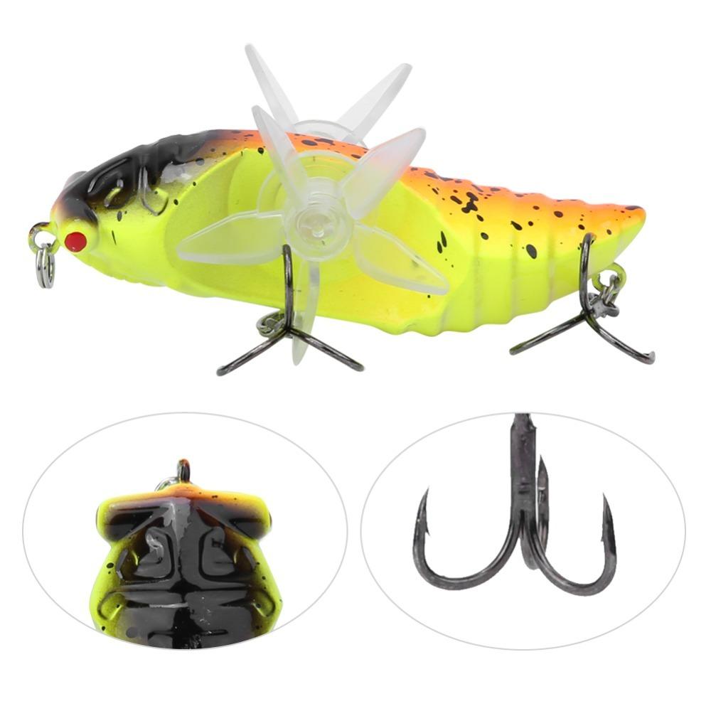 ABS Hard Fishing Lures 15.5g Fishing Baits Durable Bionic Cicada Lures For Freshwater