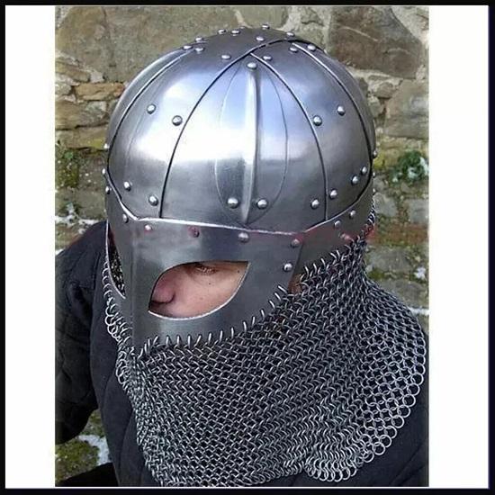 Historical Medieval Viking Helmet Battle Armor +18G Steel with Chainmail X-MAX