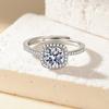 Elegant Square Zircon Ring: Shiny Luxury, Fashionable and Versatile Open Design