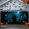 Garage Door Covers Decorative Scary Garage Door Decor Wall Backdrop Hangable For Outdoor Home Holiday Party Lawn Yard Garden