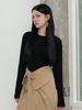 MUSE BY ROSE Arve Drape Wrap Skirt (Brown)