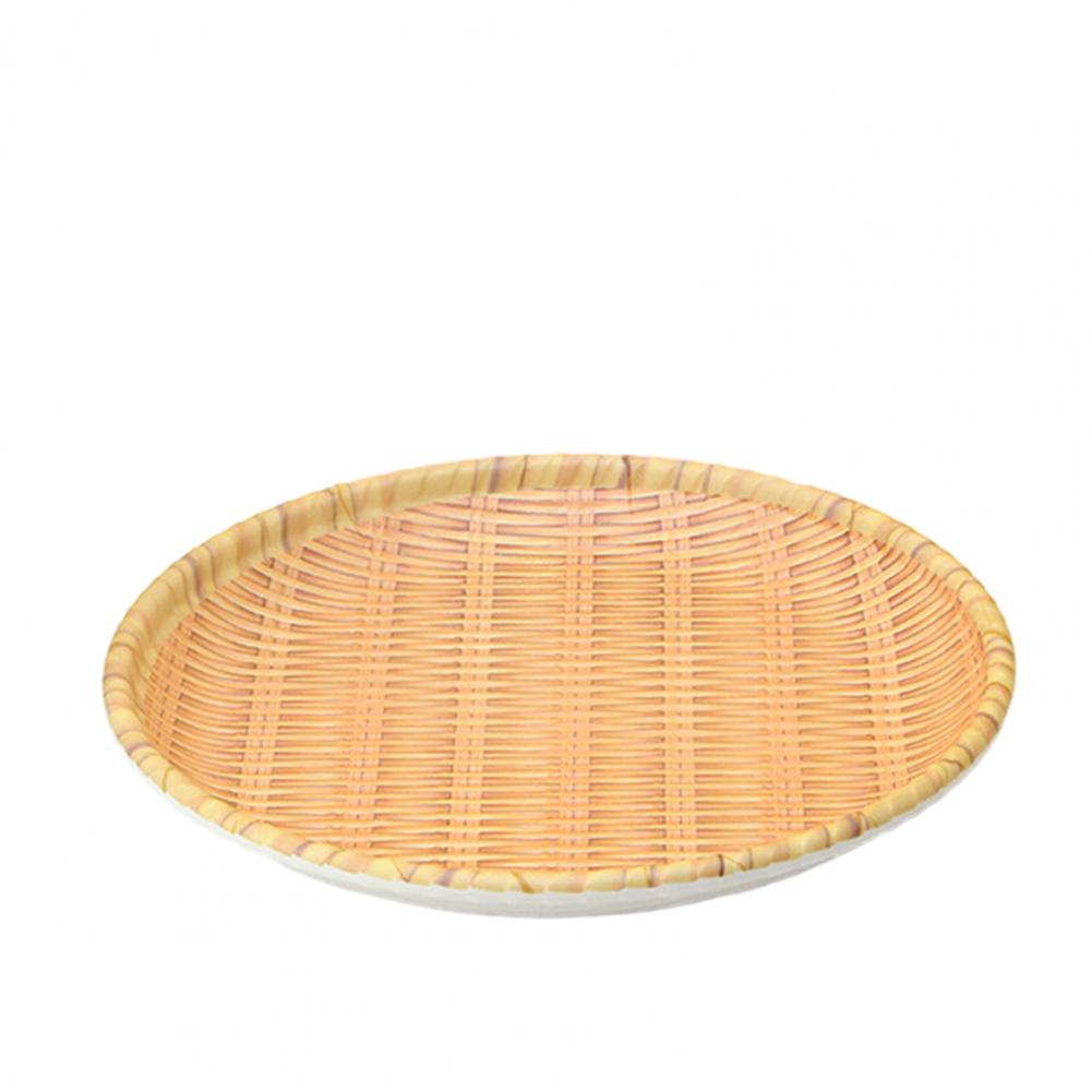 Bamboo Plate  Easy To Clean Round Smooth Edges Bamboo Dinner Plate Set High Temperature Resistant Sustainable Bamboo Tableware