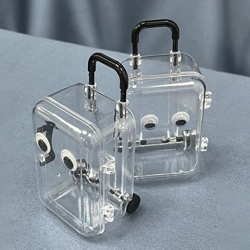 Creative Jewelry Storage Box Mini Cute Clear Luggage Suitcase Candy Box Wedding Gift Packaging Desk Organiser Decoration