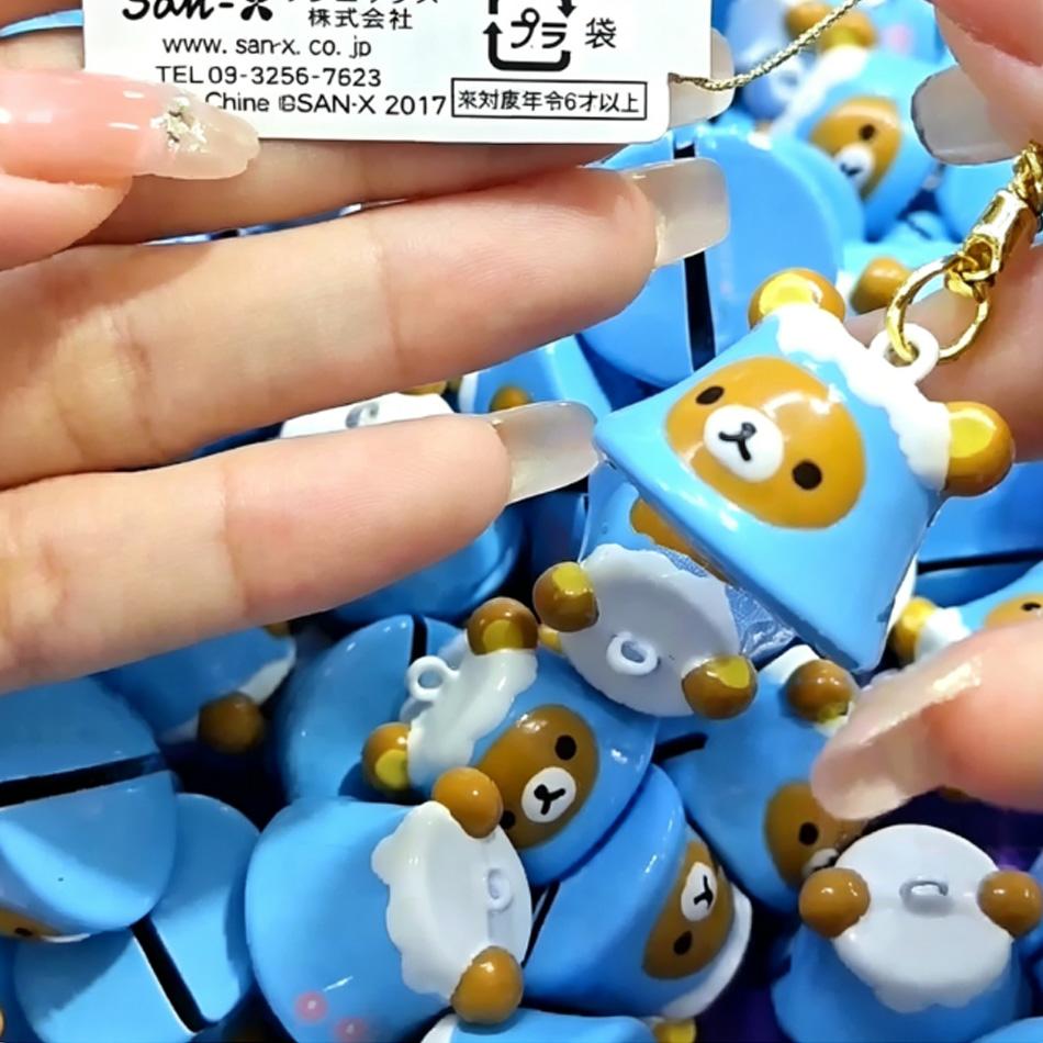 New Mount Fuji Rilakkuma Kiiroitori Cartoon Easy Bear Bell Keychain Backpack Cute Pendant Phone Charm Keychain Bag Accessories