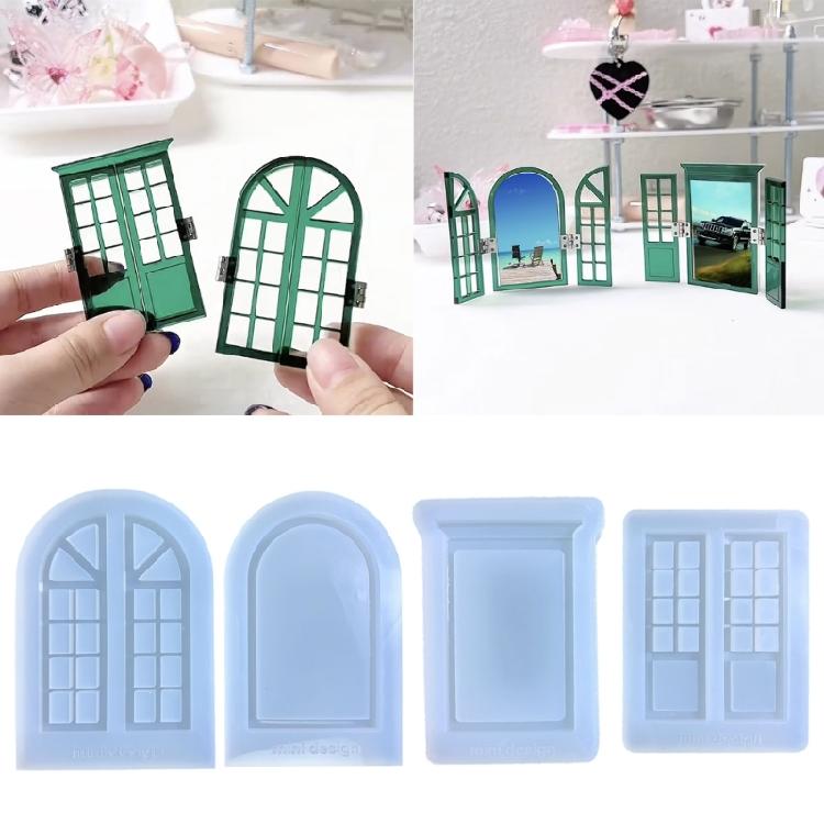 2Pcs Photo Frame Silicone Mold Window Picture Frame Mold for DIY Crafts Making
