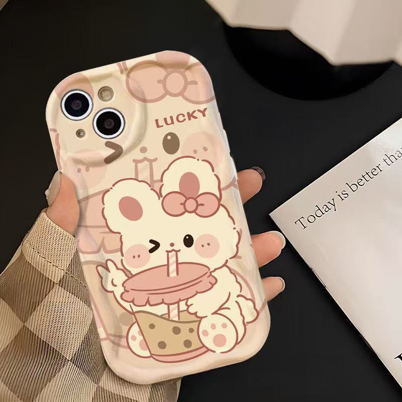 Cute Rabbit Is Suitable for Iphone16pro Mobile Phone Case Apple 15pro/14 Cartoon 13promax New 12x