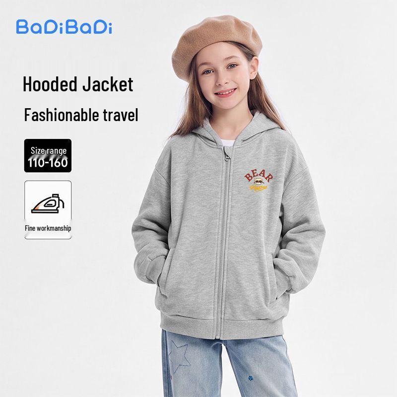 Lässiger Kapuzen-Reißverschluss-Pullover für Mädchen