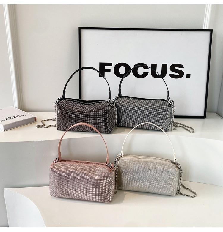 Stylish French Cross-border Trendy Shoulder Bag With Diamonds For Women
