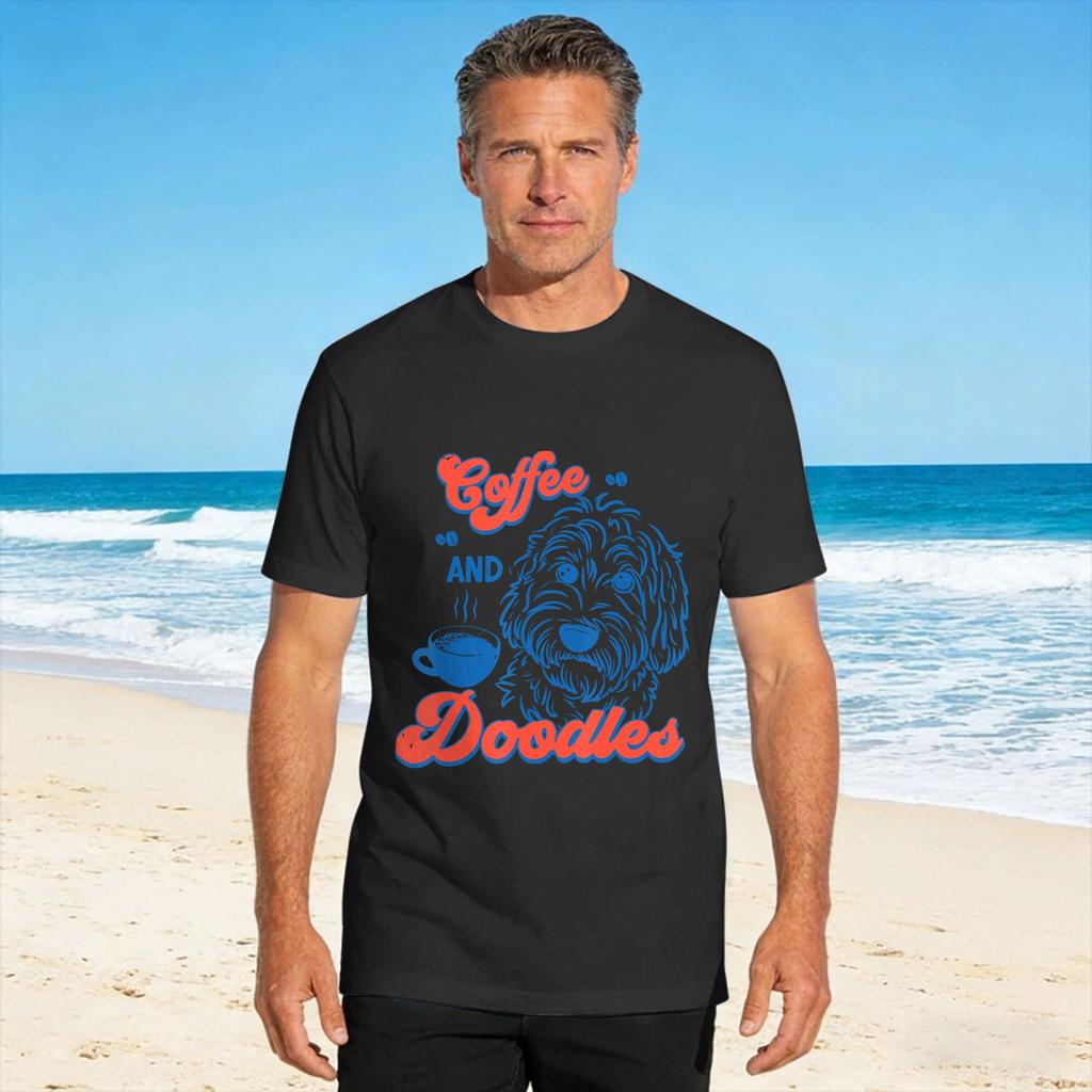 Coffee And Doodles Funny Doodle Coffee Club Tshirt Hipster Tshirts Shortsleeved Y2k Casual Tops Summer Pure Cotton Tees