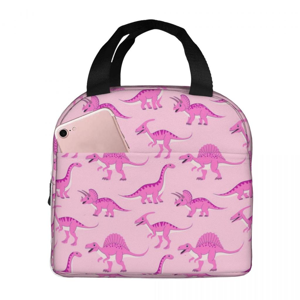 Cartoon Cute Dinosaur Pattern Insulated Lunch Bag for Kids School Cooler Thermal Food Box Tote Leakproof Lunch Boxes Container