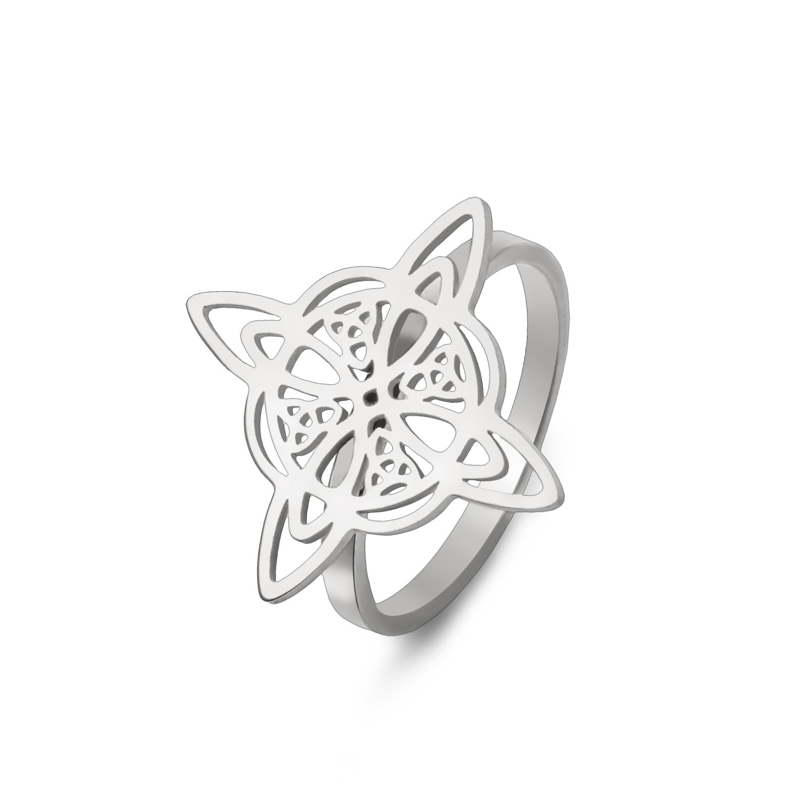 

LIKGREAT Wiccan Amulet Ring Witch Knot Rings Stainless Steel Celtics Protection Good Luck Jewelry Gifts for Women Men 11