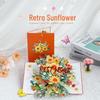 Valentine's Day 3D Pop-up Card with Rotating Sunflower & Orange Envelope for Mom