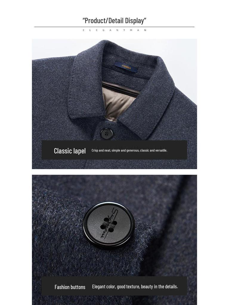 2025 Men's Autumn/Winter Wool Coat with Detachable Down Liner
