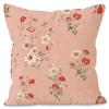 Spring Floral Linen Throw Pillow Cover for Sofa or Living Room