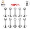 10/50PCS G23 Titanium Piercing Labret Lip Studs 16G CZ Internally Threaded Stud Earring Lip Ring Tragus Cartilage Helix Jewelry