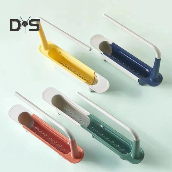 Teleskopický úložný stojan na dřez Velkokapacitní Nastavitelný design Větraný Dutý Odkapávač na kuchyňský dřez s držákem na ručníky