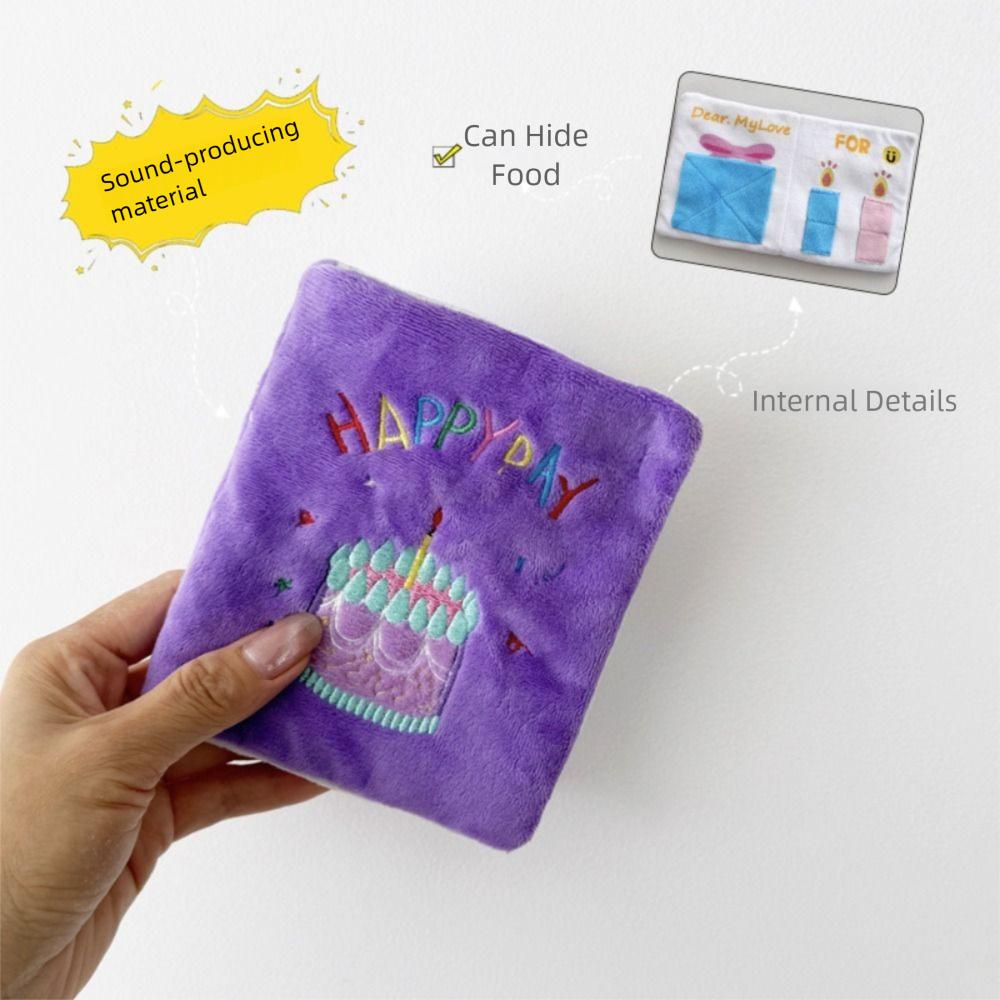 Interactive Dog Hiding Food Toys Book Cartoon Squeaky Plush Dog Toys  Relieve Boredom