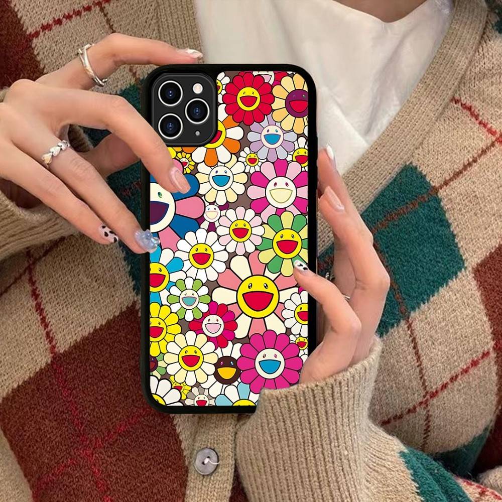 T-Takashi M-Murakami For IPhone 17 16 15 14 13 12 11 Pro Max Plus Shockproof PC+TPU Phone Back Cover