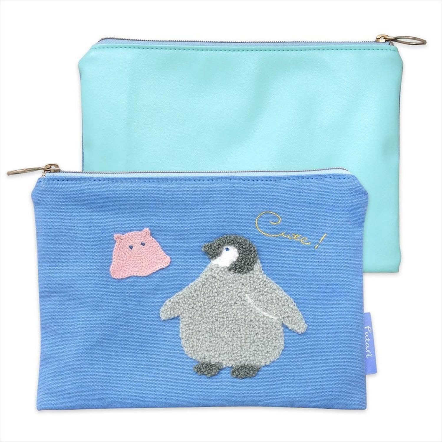 

Naitou Design [Морские обитатели] Двухсекционная сумка с вышивкой Сагара, Плюшевая игрушка Осьминог и Пингвин, Высота около 14 см