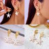 Ocean Theme Alloy Earrings With Starfish And Shell Motif For Women Vacation Fashion