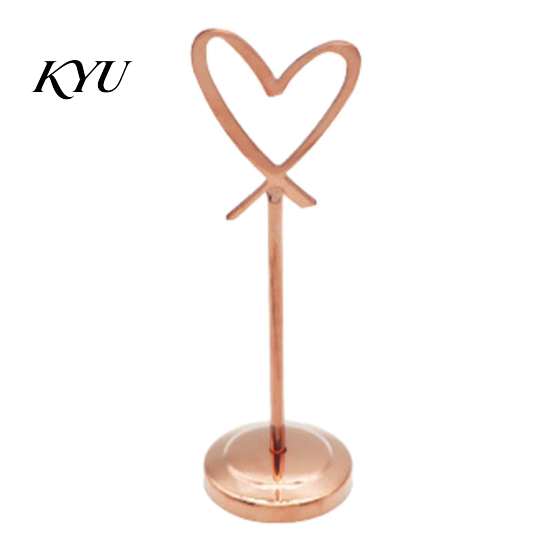 Table Number Stands Hollow Heart Holder, Love Place Card Stand, Metal Memo Note Holder Clip for Photos, Food Signs, Notes, Weddings, Birthdays,