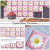 10Pcs Luxury Pink Daisy Wall Stickers Imitation Brick Bedroom Decoration Waterproof Self Adhesive Tile Wallpaper Kitchen Cupboard Decor