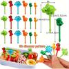6/18pcs Cute Dinosaur Fruit Forks Mini Creative Food Fork Set Colorful Plastic Desert Pick For Kitchen Picnic Party Decor Access