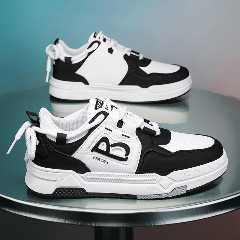 New Men's Shoes Casual Trend Thick Baseplate Shoes Wear-resistant Sports Shoes Student Fashion White Shoes Heightening Breathable Running Shoes