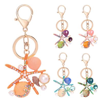 SeashelL Shaped Pendant Keychain Resin Key Ring Bag Hanging Ornament