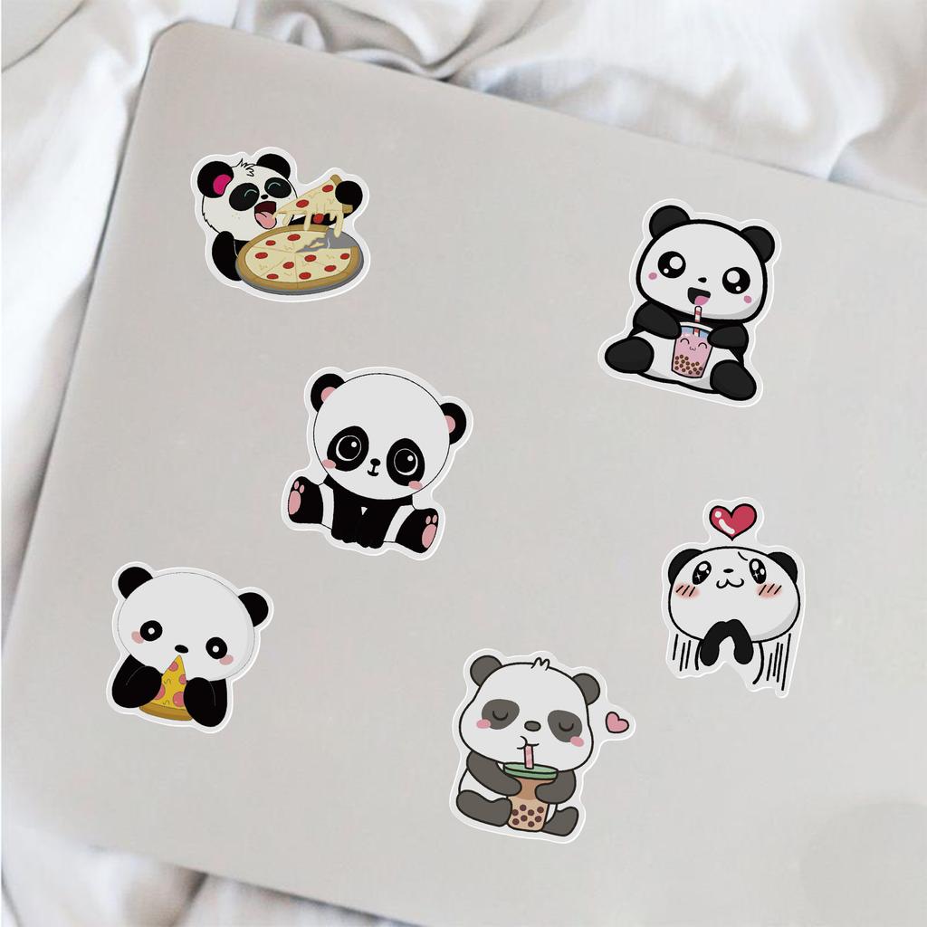 50PCS Cute Panda Cartoon Simple Girls Kawaii Stickers for Chidren Toy Waterproof Sticker To DIY Laptop Bicycle Sticker