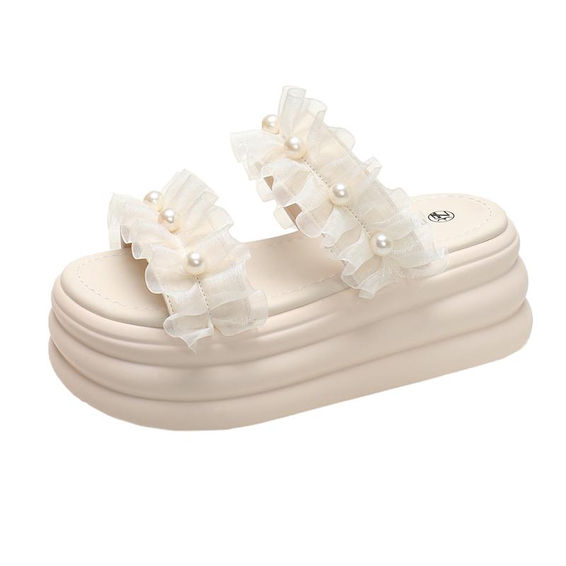 Fashion Summer Women Slippers New 2024 Thick Sole Dad Shoes Casual High Platform Slides Leisure Outside Flip-Flops Sneakers Woman 7.5CM