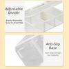Plastic Tea Bag Storage Box Sealed Dust-proof Tea Bag Holder with Removable Dividers Large Capacity Card Storage Box Office