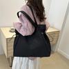 Canvas bag women's  new model, popular this year, large-capacity tote bag, summer versatile shoulder class commuter bag