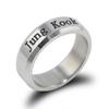 Vogue Men Titanium Steel Crystal Stone Letters Carving Finger Ring Ornaments Gift