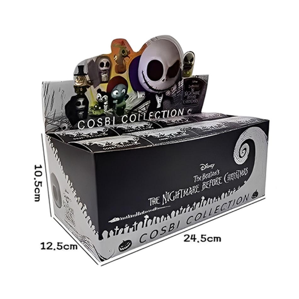 Vánoční Jack Skellington Dýňový král Nevěsta Q-verze Noční stín Slepá krabička Kostlivec Ručně vyráběný PVC model Trendy vánoční slepá krabička