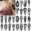 12pcs Temporary Tattoo  waterproof long-lasting body stickers Native American Chief Tattoo Fantasy Woman Tattoo Wizard Tattoo