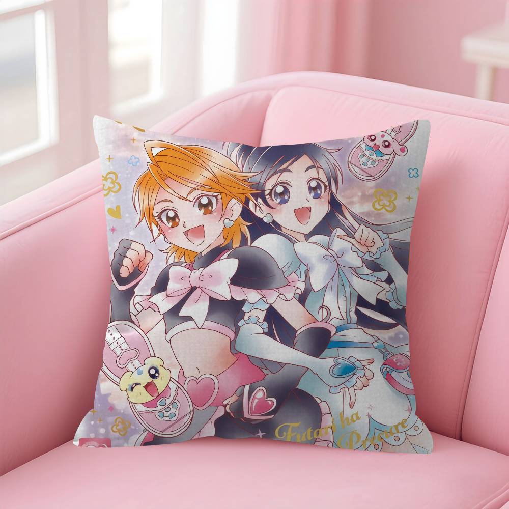 Anime Futari Wa Pretty Cure Cushion Cover Inches Farmhouse Decor Home Throw Pillow Covers For Couch Decorations