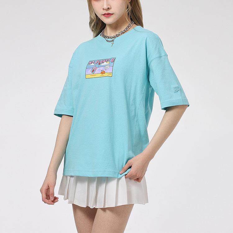 Puma Camiseta Gráfica Downtown Feminina Tops Azul 531438-49