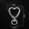 Versatile White Heart Zinc Alloy Keychain Connector with Irregular Shape and Spring Clasp