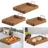 Farmhouse Hand Woven Serving Tray Entryway Keys Storage Trays Decorative Rustic Fruit Bowl Holder