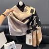 Scarf female retro autumn and winter versatile color matching cartoon cat long thickened warm imitation cashmere shawl