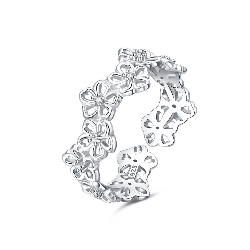 copper 30 Styles Beautiful Flowers Opening Rings Ideal For Women Adjustable Finger Ring Personality Jewellery Party Gifts