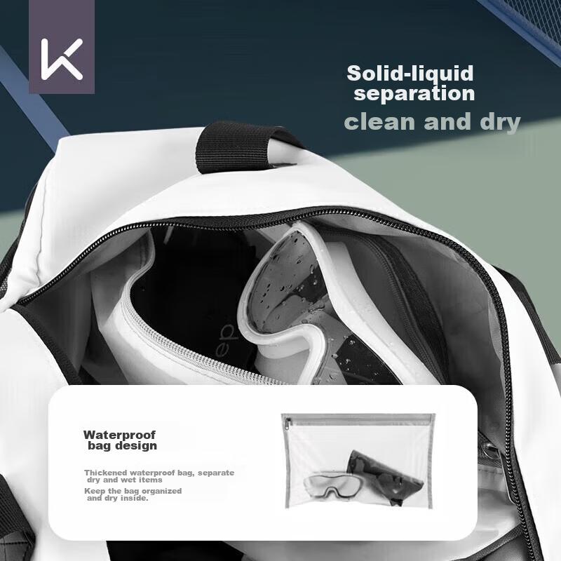 Keep Swimming Storage Bag, Travel Fitness Bag, Waterproof Sports Bag, Training Toiletry Bag, White-Black