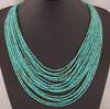 Bohemian Style Multi Layer Beaded Necklace Ethnic Tribal Inspired Handmade Jewelry for Women Adjustable Length Statement Accessory