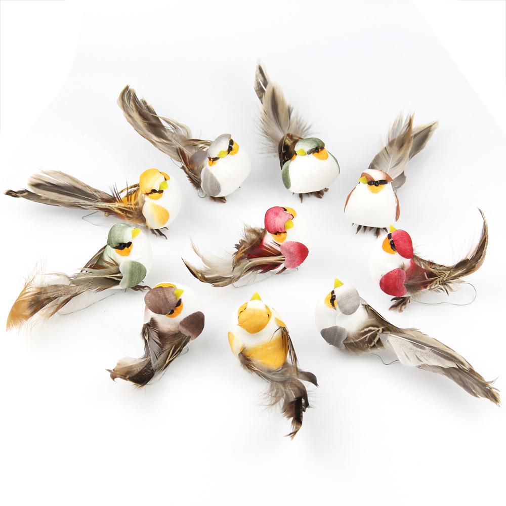 

Colorful Foam Feather Bird Figurine for Garden Decoration and Photography Props L13 Small Bird with Clip